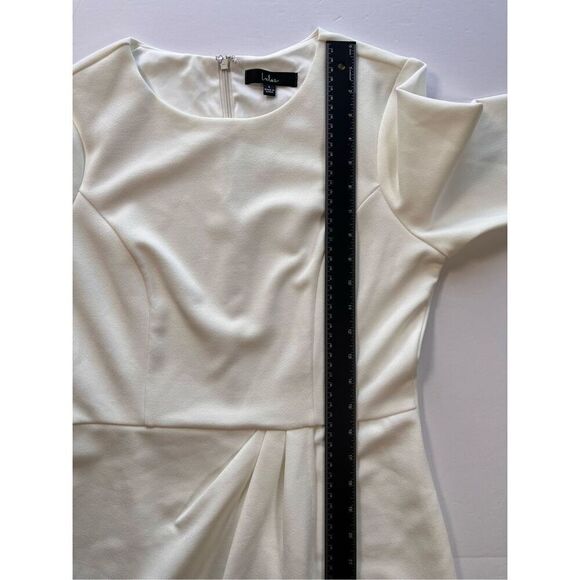 Lulus Westwood Ivory Cream Half Sleeve Sheath Dress Size Large EUC Style HL1249 - Picture 8 of 11